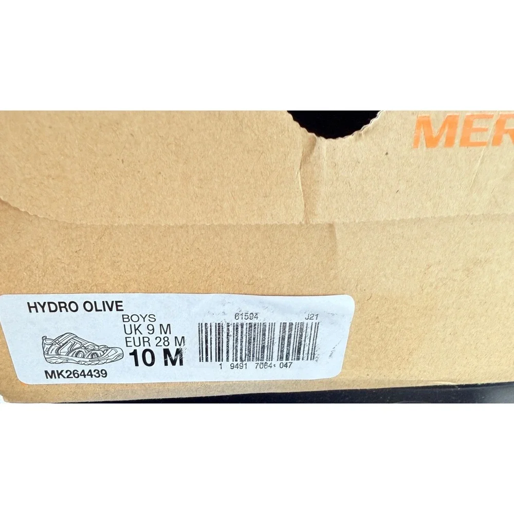 Merrell Hydro Olive Kids Water Sandals Size 10 M New MK264439